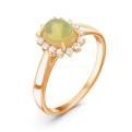 Кольцо из золочёного серебра с нат.опалом и фианитами
