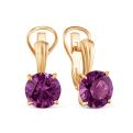 Серьги из золочёного серебра с синт.александритом