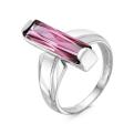 Кольцо из серебра с корундом цв.александрит родированное