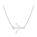 Колье из серебра родированное - Самолёт