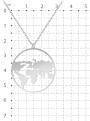 Колье на шею женское из серебра родированное планета Земля карта мира путешествие