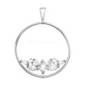 Подвеска  из серебра с фианитами родированная