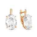Серьги из золочёного серебра с кристаллами Премиум Австрия бесцветный