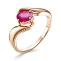 Кольцо из золочёного серебра с нат.рубином