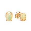 Серьги-пусеты из золочёного серебра с нат.эфиопским опалом