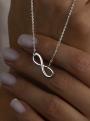 Колье из серебра родированное - Бесконечность