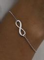 Браслет из серебра родированный - Бесконечность