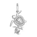 Подвеска из серебра с фианитами родированная - черепашки