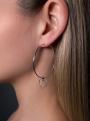 Серьги-конго из серебра родированные (2 в 1), 4 см