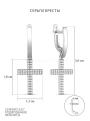 Серьги кресты из серебра с фианитами родированные