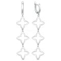 Серьги длинные форма клевер из серебра родированные коллекция quatrefoil