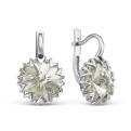 Серьги из серебра с кристаллами Swarovski Серебряная тень родированные