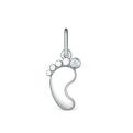 Подвеска из серебра с фианитом родированная - Пяточка 