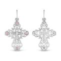Крест из серебра с фианитами родированный - 3 см