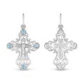 Крест из серебра с фианитами родированный - 3 см