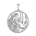 Подвеска из серебра родированная - Водолей