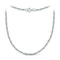 Цепь из серебра с алмазной огранкой родированная - Сингапур, 50 см
