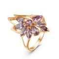 Кольцо из золочёного серебра с синт.александритом