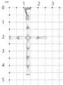 Подвеска крест из серебра с фианитами родированная