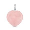 Подвеска из серебра с нат.розовым кварцем родированная