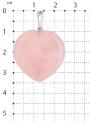 Подвеска из серебра с нат.розовым кварцем родированная