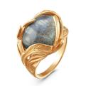 Кольцо из золочёного серебра с нат.лабродоритом