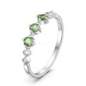 Кольцо из серебра с нат.празиолитом родированное