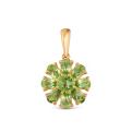 Подвеска из золочёного серебра с нат. хризолитом