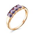 Кольцо из золочёного серебра с синт.александритом