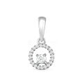 Подвеска из серебра с фианитами родированная