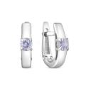 Серьги из серебра с нат. танзанитом родированные