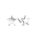 Серьги-пусеты Звёзды из родированного серебра