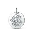 Подвеска из серебра с фианитами родированная (двойная)