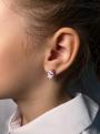 Серьги детские из золочёного серебра с эмалью и фианитами
