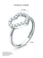 Кольцо из серебра с фианитами родированное