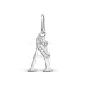 Подвеска из серебра с фианитами родированная - А
