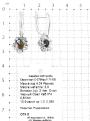 Серьги из серебра с нат. опалом черный овал и фианитами родированные