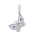Подвеска из серебра с фианитами родированная