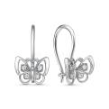 Серьги детские из серебра с фианитами родированные