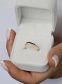 Кольцо из золочёного серебра с фианитами и родированием