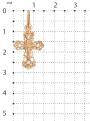 Крест из золочёного серебра с фианитами - 2,9 см