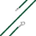 Браслет из серебра с синт.зелёной шпинелью родированный 
