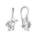 Серьги детские из серебра с фианитами родированные - Мишки