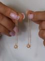 Серьги-продёвки из золочёного серебра с опалом