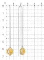 Серьги-продёвки протяжки длинные Солнце и Луна серебро родированные золоченые
