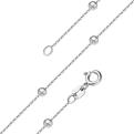Цепь из серебра родированная - Якорная с шариками, 50 см