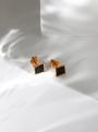 Серьги-пусеты из золочёного серебра с нат. шпинелью