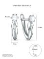 Серьги из серебра с фианитами родированные