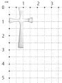 Подвеска из серебра с фианитом родированная - Крест