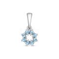 Подвеска из серебра с фианитами родированная